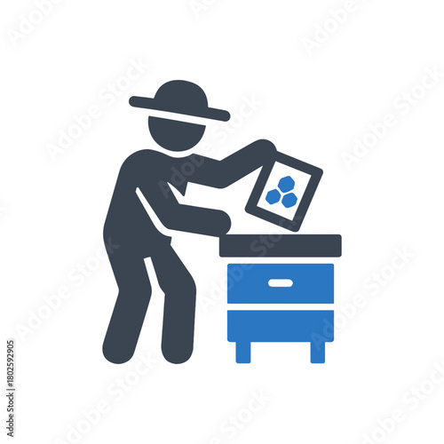 Beekeeper Harvesting Honeycomb icon