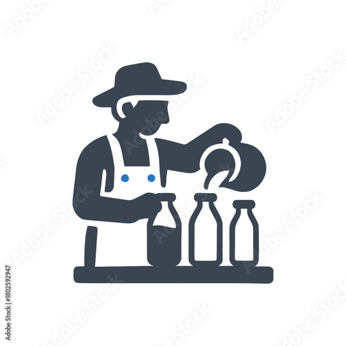 Farmer Bottling Milk icon