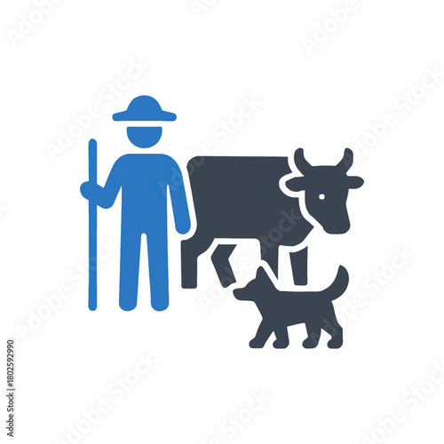 Farmer Herding Animals icon