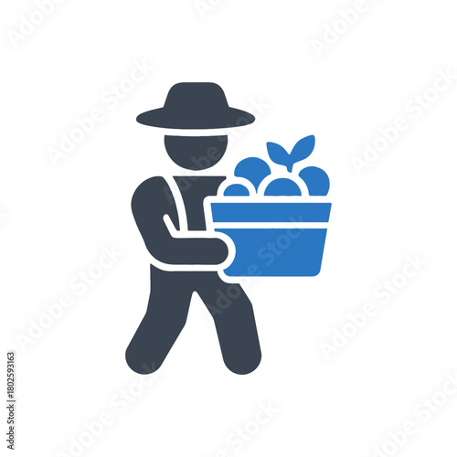 Farmer Carrying Harvest icon