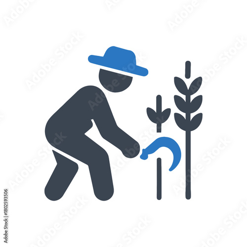 Farmer Harvesting Grain icon