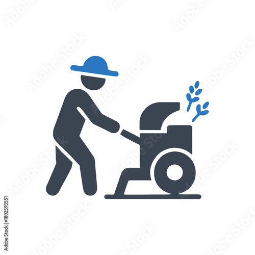 Farmer Chopping Feed icon