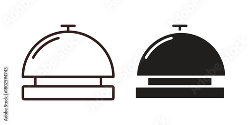 Reception bell icon concept. Glyph vector illustration isolated. Simple solid style.