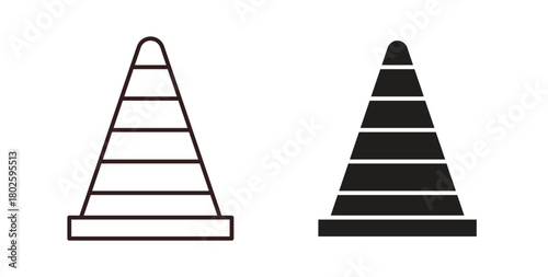 Road cone icon concept. Glyph vector illustration isolated. Simple solid style.