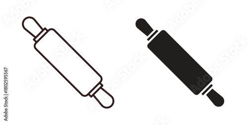 Rolling pin icon concept. Glyph vector illustration isolated. Simple solid style.