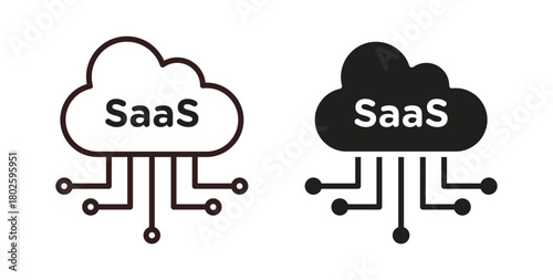 SaaS icon concept. Glyph vector illustration isolated. Simple solid style.