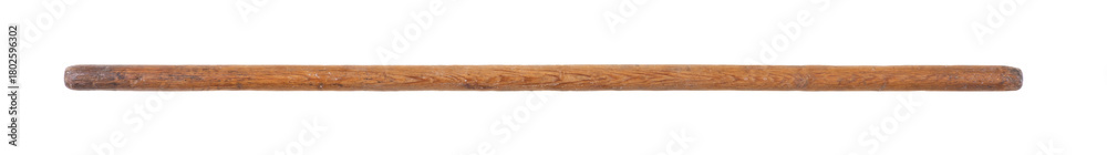 Fototapeta premium Old long wooden stick isolated on white background