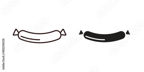 Sausage icon concept. Glyph vector illustration isolated. Simple solid style.