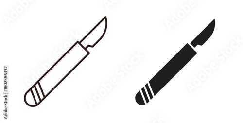 Scalpel icon concept. Glyph vector illustration isolated. Simple solid style.