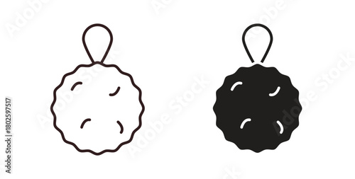 Shower sponge ball icon concept. Glyph vector illustration isolated. Simple solid style.