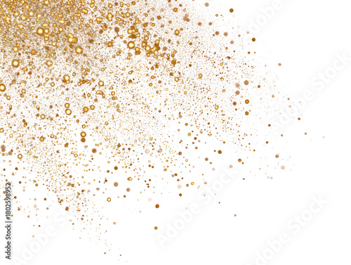 Golden shimmer glitter with sparkling light effect on transparent background perfect for adding a touch of luxury and festive cheer to any graphic design and decoration projects