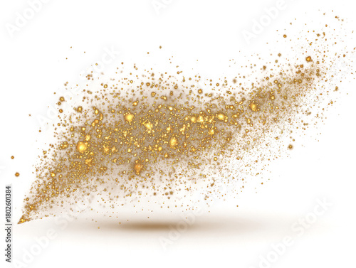 Golden sparkling dust texture on transparent background abstract glitter shimmering sequins light burst decorative element gold burst shiny sparkling texture
