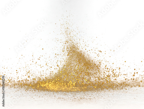 Golden sparkling dust texture on transparent background abstract glitter shiny glittering sequins light burst decorative element gold burst shimmering shimmering dust