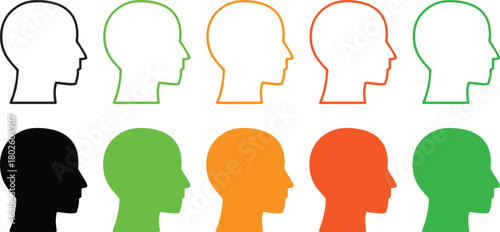 Head line icon. Human Head Silhouette Vector Images. Head outline images. Human Head Profile Stock Vector icon.