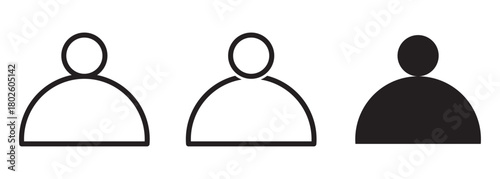 User profile icon set. Default avatar or person icon. Person and Profile. User silhouette isolated on background