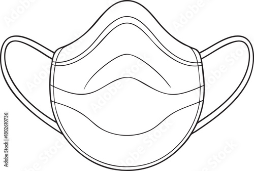 A medical n95 mask for respiratory protection and public health awareness graphic element