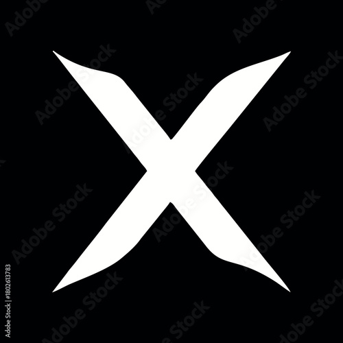 Black and White Cross Icon, Minimalist Religious Symbol, Vector Design