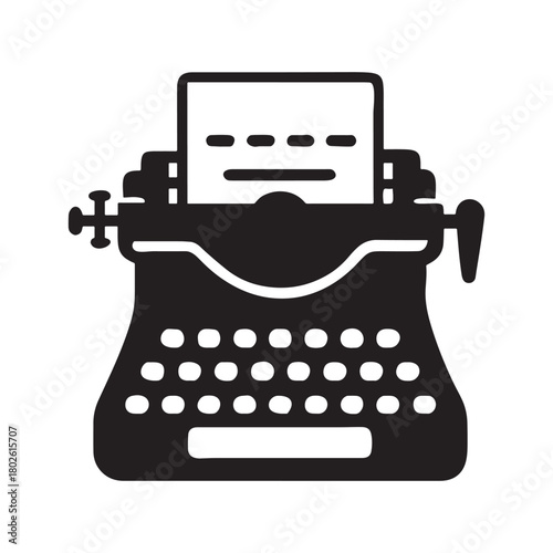 Old vintage retro antique manual typewriter machine with blank paper ready for the author to type a letter