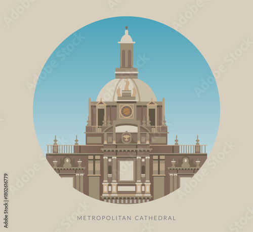Mexico City Metropolitan Cathedral - Stock Illustration
