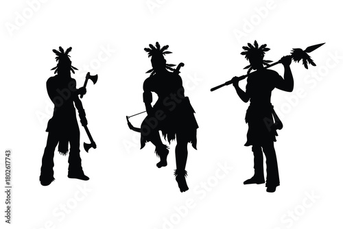 Indigenous Warrior Silhouettes Collection
