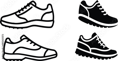 Running Shoe Icon Vector set