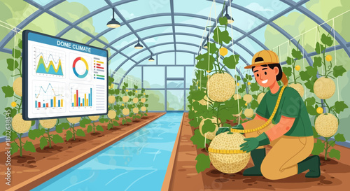 Smart greenhouse cultivation and monitoring of melon yields with advanced technology