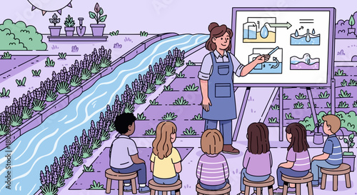 Educational presentation on sustainable irrigation for agriculture to children