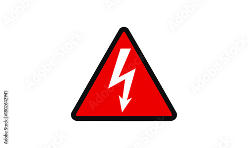 Free Download Danger Electricity Sign Vector – Red High Voltage Hazard Icon - GFXLoad