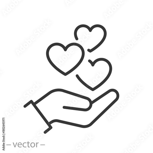 Hearts in Hand Icon Vector Illustration
