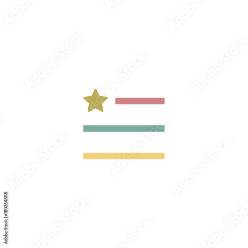 Free Download Icon of New Year Resolution List with Star and Colorful Lines   - GFXLoad