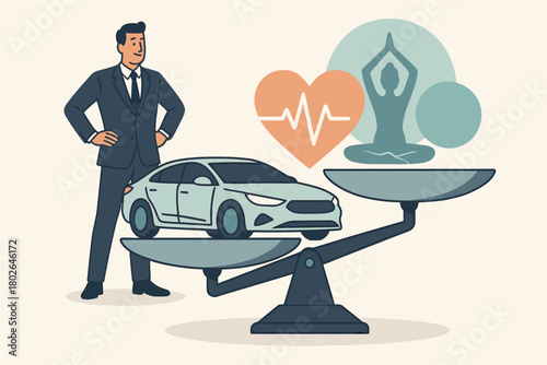 Balancing wellness and materialism: businessman's choice between car and health