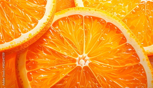 close up of fresh orange slices showing juicy texture and bright citrus color