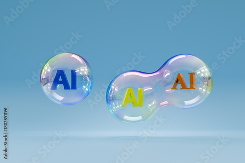 AI bubble concept. The text 
