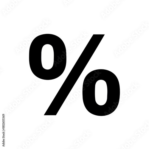 Isolated Percentage Sign on White Background for Finance and Discount Concepts