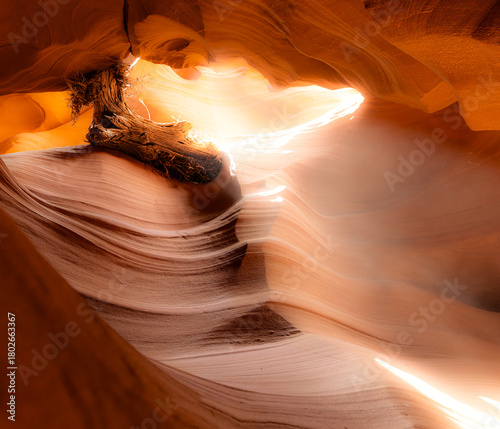 Sunbeam coming through Antelope Canyon