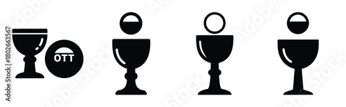 communion minimal flat Easter silhouette art, black color and white background