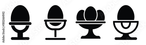 egg holder Easter silhouette art, black color and white background