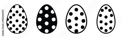 egg pattern Easter silhouette art, black color and white background