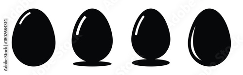 egg shadow Easter silhouette art, black color and white background