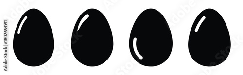 jumbo egg Easter silhouette art, black color and white background