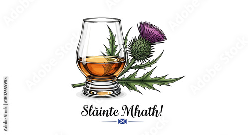 Celebrate Scottish heritage with a dram of whisky and the national flower, a vibrant thistle, for St Andrews Day and Hogmanay toasts
