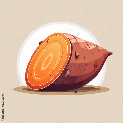 Illustration design plat de patate douce simple et isolée