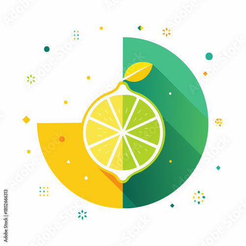 Citron stylisé vectoriel isolé