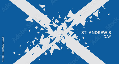 Celebrate St Andrews Day with this vibrant Scottish flag design, perfect for banners, social media, and patriotic campaigns with a modern edge