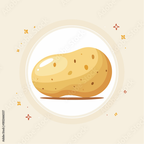 Pomme de terre stylisée vectorielle isolée