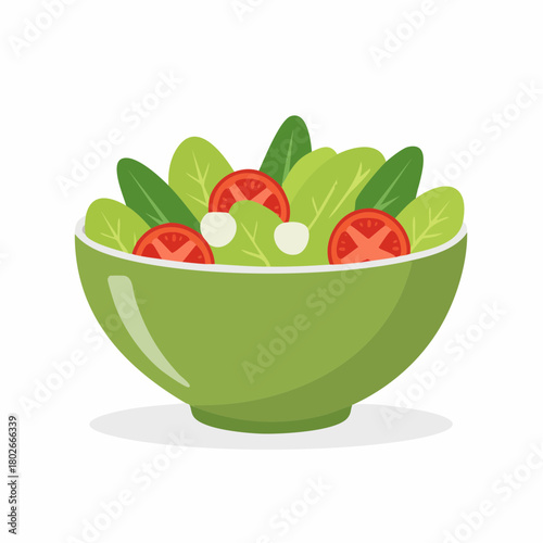 Illustration design plat de salade simple et isolée