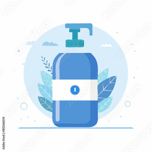 Flacon de désinfectant stylisé vectoriel isolé