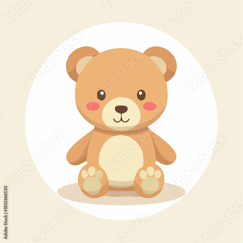 Ours en peluche stylisé vectoriel isolé