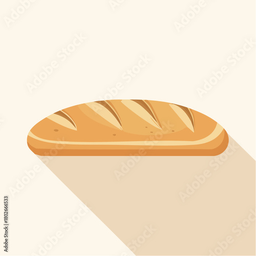 Baguette de pain stylisée vectorielle pour illustration alimentaire