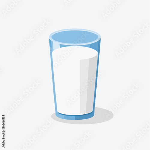 Illustration design plat de verre de lait simple et isolé